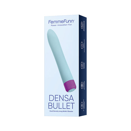 FemmeFunn Densa Bullet Rechargeable Dual Density Silicone Slimline Vibrator Light Blue-0